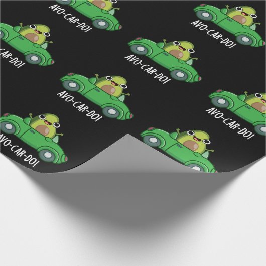 Avo-car-do Grappige Avocado Puns Donker BG Cadeaupapier (Hoek)