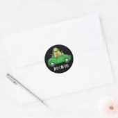 Avo-car-do Grappige Avocado Puns Donker BG Ronde Sticker (Envelop)