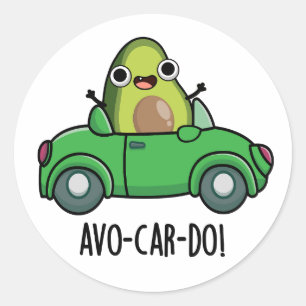 Avo-car-do Grappige Avocado Puns Ronde Sticker