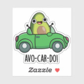 Avo-car-do Grappige Avocado Woordgrapjes Sticker (Vel)