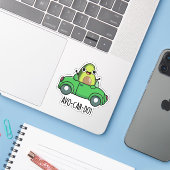 Avo-car-do Grappige Avocado Woordgrapjes Sticker (Laptop met iPhone)