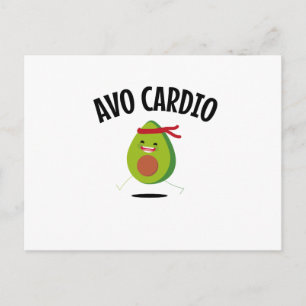 Avo Cardio Funny Avocado Workout Vegan Diet Briefkaart