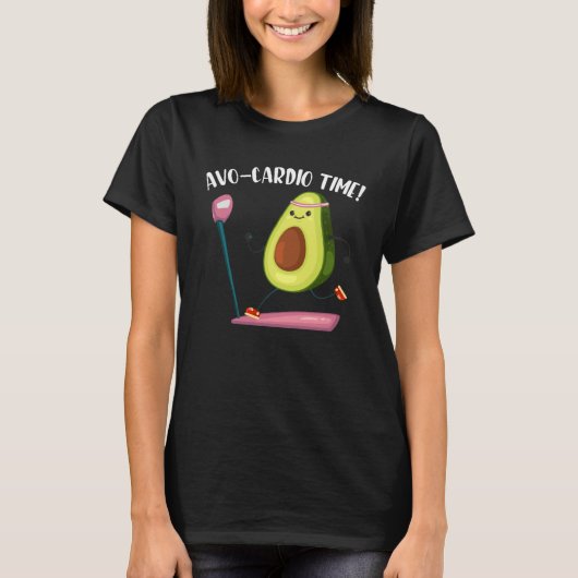 Avo Cardio Time Avocado Cardio Time Fitness Workou T-shirt (Voorkant)