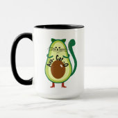 Avo-cat-o, Nerdy Cat Guac Avocado Funny Coffee Mok (Links)