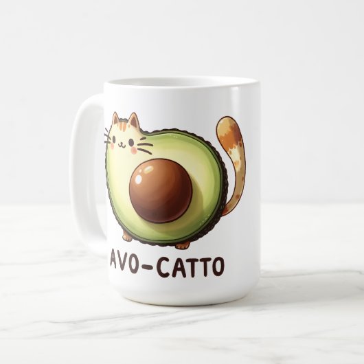 Avo-Catto - Punny Cat Avocado Mok (Voorkant links)