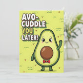 Avo-Cuddle You Later cute avocado pun gift fruit Bedankkaart (Staand voorkant)
