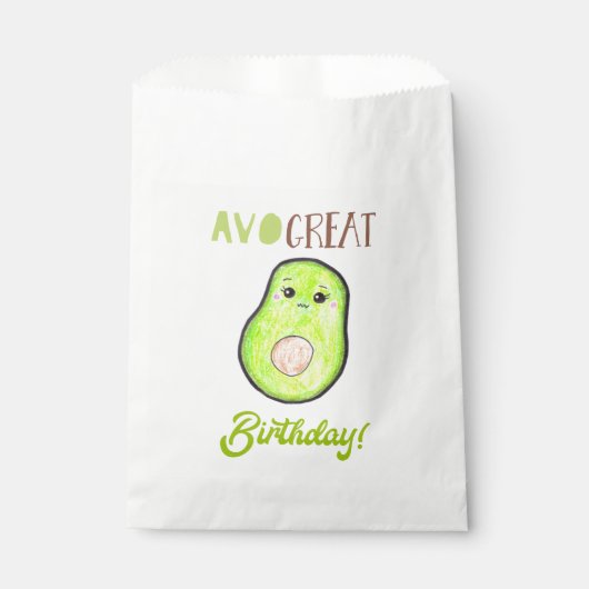 Avo geweldige verjaardag kawaii hand getrokken avo bedankzakje (Voorkant)