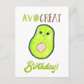 Avo geweldige verjaardag kawaii hand getrokken avo briefkaart (Voorkant)