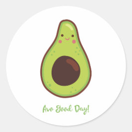 Avo Goede Dag Avocado Pun Grappig Ronde Sticker