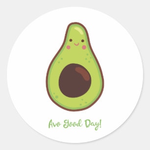 Avo Goede Dag Avocado Pun Grappig Ronde Sticker