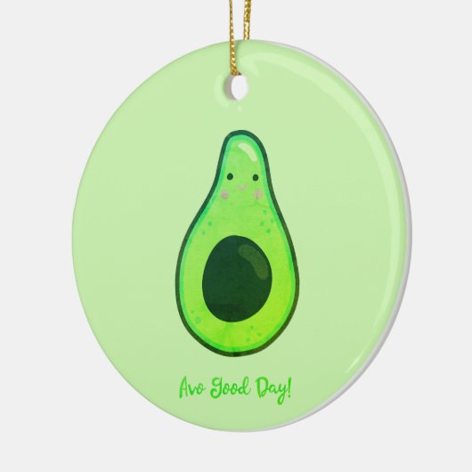 Avo Goede Dag Punny Avocado Kerstmis Keramisch Ornament (Links)