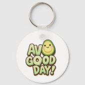 Avo Good Day – Cute Avocado Pun Keychain (Voorkant)