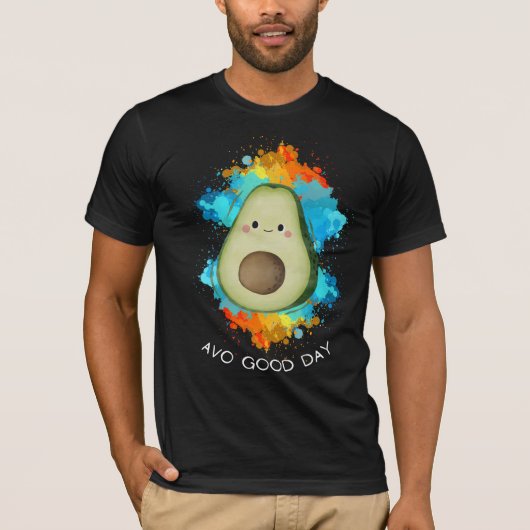 Avo Good Day - Grappig Happy Avocado T-shirt (Voorkant)