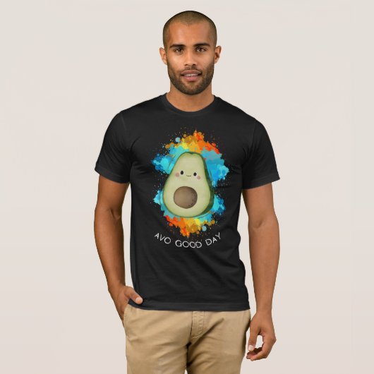 Avo Good Day - Grappig Happy Avocado T-shirt (Voorkant volledig)