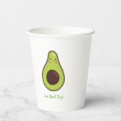 Avo Good Day Happy Avocado Papieren Bekers (Achterkant)