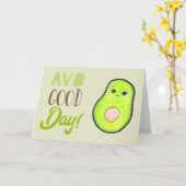 Avo Good Day Kawaii Hand Drawn Avocado BLANK schat Kaart (Gele Bloem)
