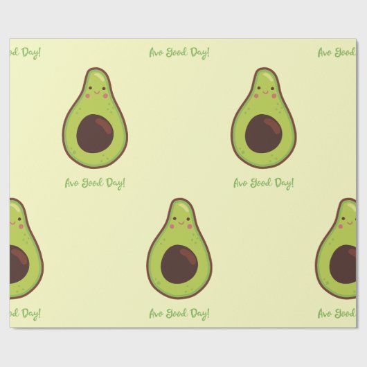 Avo Good Day Punny Avocado Cadeaupapier (Vlak)