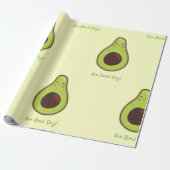 Avo Good Day Punny Avocado Cadeaupapier (Uitgerold)