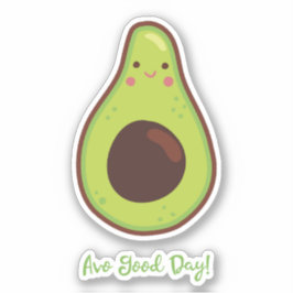 Avo Good Day Punny Avocado Cutout Sticker