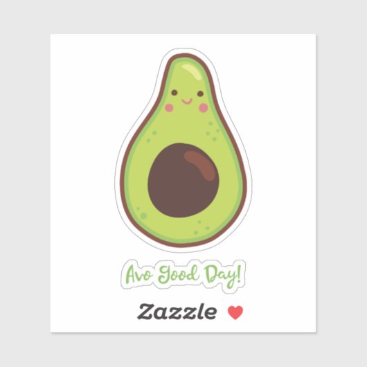 Avo Good Day Punny Avocado Cutout Sticker (Vel)