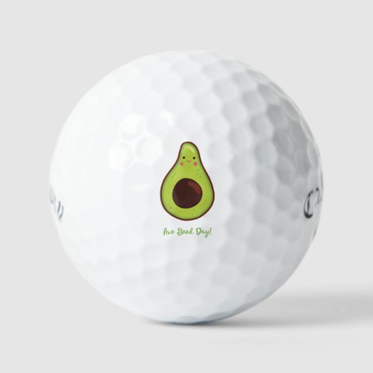 Avo Good Day Punny Avocado Golfballen (Voorkant)