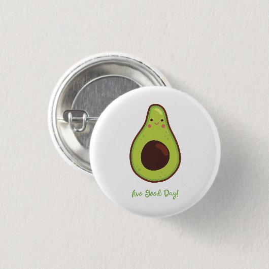 Avo Good Day Punny Avocado Ronde Button 3,2 Cm (Voorkant /achterkant)