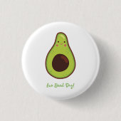 Avo Good Day Punny Avocado Ronde Button 3,2 Cm (Voorkant)