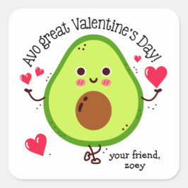 Avo Great Valentijnsdag Avocado Valentijnsdag Vierkante Sticker