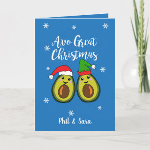 Avo Grote Kerst Grappige Avocado Eten Pun Feestdagen Kaart