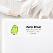 Avo grote verjaardag kawaii hand getekend Avocado Etiket (Insitu)