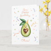 Avo Happy Birthday | Avocado Birthday Celebration Kaart (Gele Bloem)