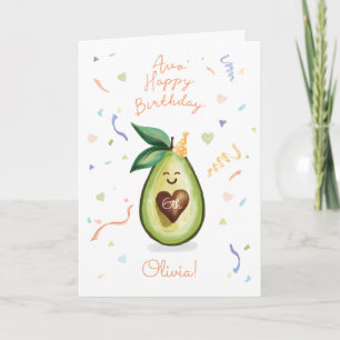 Avo Happy Birthday Avocado Birthday Celebration Kaart