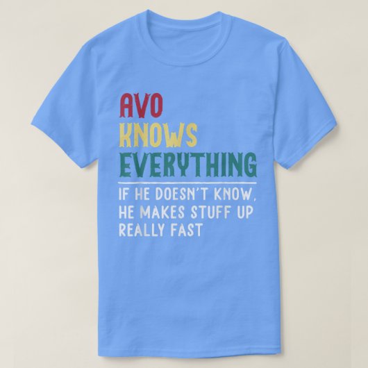 Avo kent de dag van de vaders voor grappige opa t-shirt (Design voorkant)
