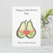 Avo-Knuffel Tijd! – Mooie Valentijnkaart Kaart (Staand voorkant)