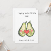 Avo-Knuffel Tijd! – Mooie Valentijnkaart Kaart (Voorkant / Achterkant in situ)