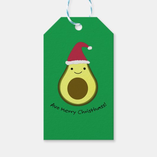 Avo Merry Christhass Avocado Cadeaulabel (Voorkant)