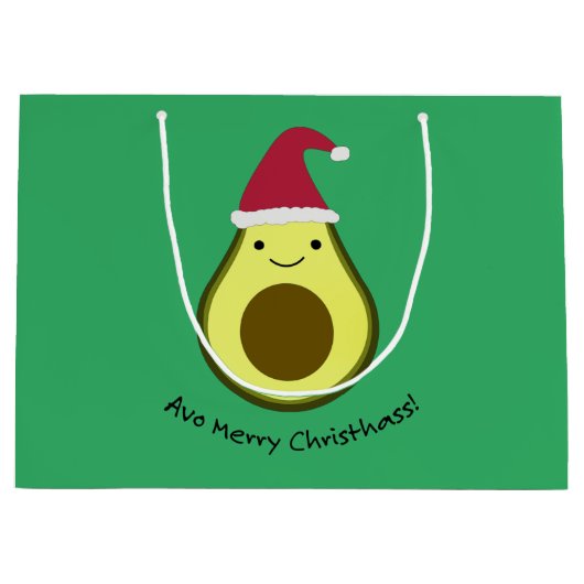Avo Merry Christhass Avocado Groot Cadeauzakje (Voorkant)