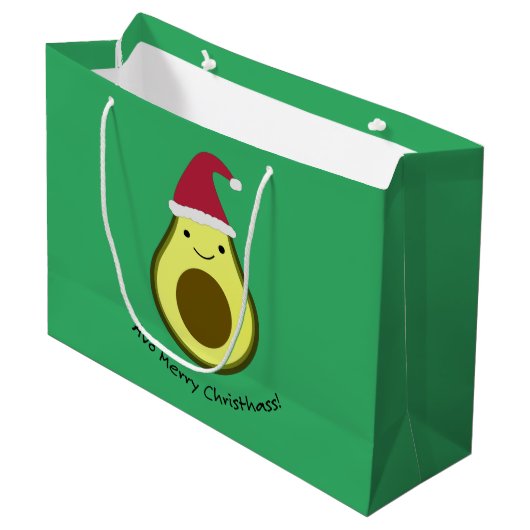 Avo Merry Christhass Avocado Groot Cadeauzakje (Voorkant Gekanteld)
