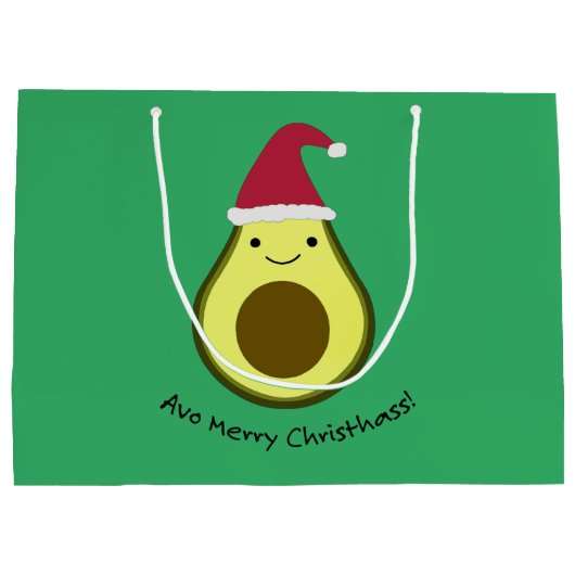 Avo Merry Christhass Avocado Groot Cadeauzakje (Achterkant)