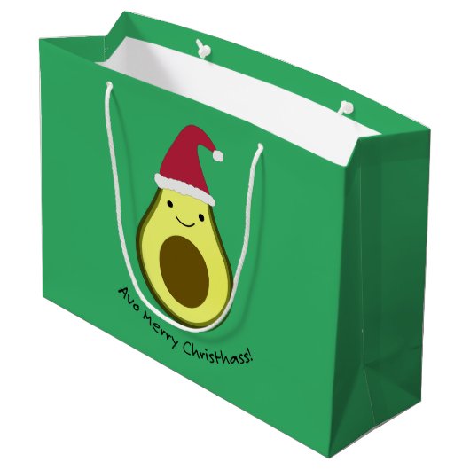 Avo Merry Christhass Avocado Groot Cadeauzakje (Achterkant Gekanteld)