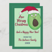 Avo Merry kerstcitaat Avocado Kerstkerstkerstmis Feestdagenkaart (Voorkant / Achterkant)