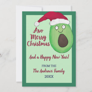 Avo Merry kerstcitaat Avocado Kerstkerstkerstmis Feestdagenkaart