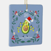 Avo Merry Kerstmas avocado-verlichting noteert kaa Keramisch Ornament (Rechts)