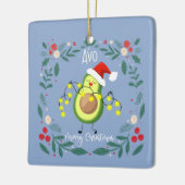 Avo Merry Kerstmas avocado-verlichting noteert kaa Keramisch Ornament (Links)