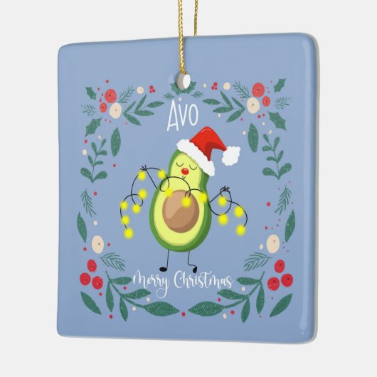 Avo Merry Kerstmas avocado-verlichting noteert kaa Keramisch Ornament (Links)