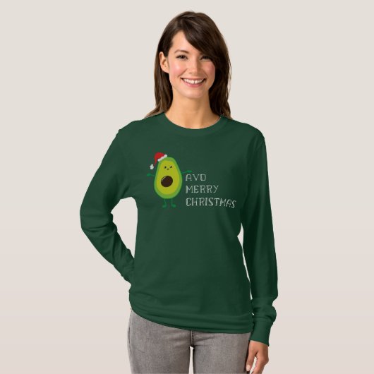Avo Merry Kerstmis T-shirt (Voorkant volledig)