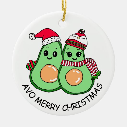 Avo Merry kerstnamado Humor Holiday Keramisch Ornament (Voorkant)