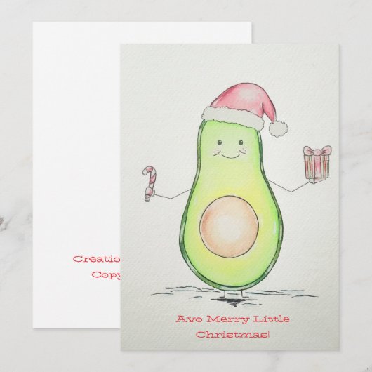 "Avo Merry Little Christmas" Kerstkaart (Voorkant / Achterkant)