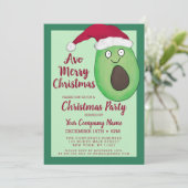 Avo Merry Quote Avocado Santa Corporate Kerstmis Kaart (Staand voorkant)