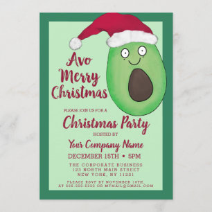 Avo Merry Quote Avocado Santa Corporate Kerstmis Kaart